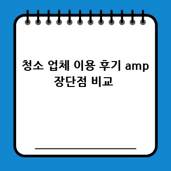  청소 업체 이용 후기 amp 장단점 비교