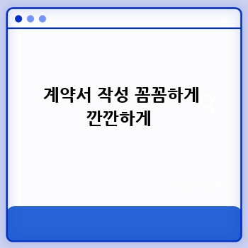 계약서 작성 꼼꼼하게 깐깐하게 