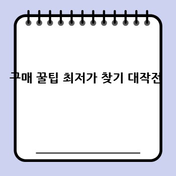 구매 꿀팁 최저가 찾기 대작전
